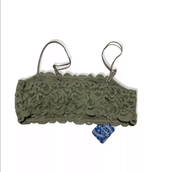 Free People Reese Lace Bralette Sage Bud large - Picture 2 of 9